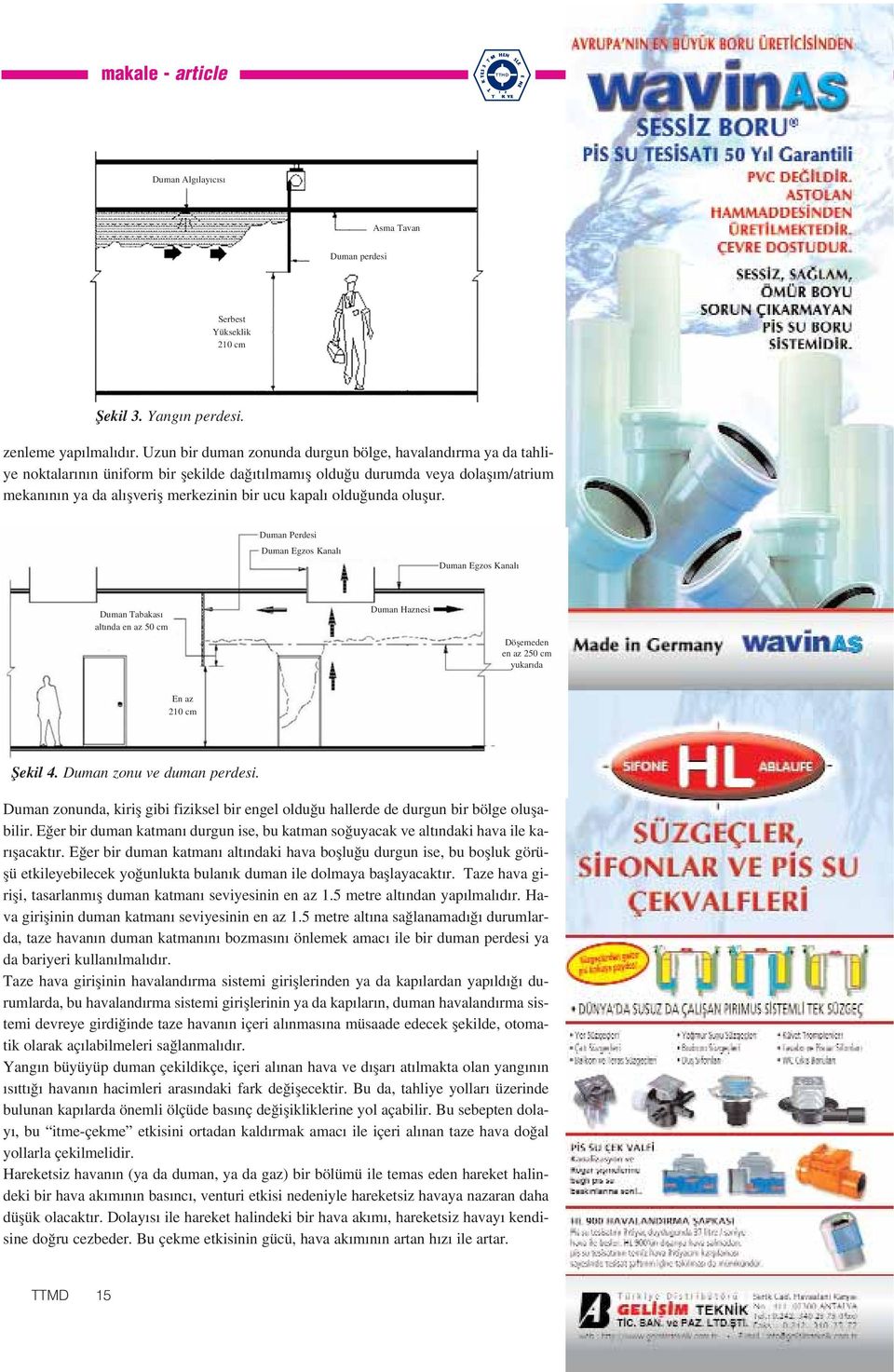 oldu unda oluflur. Duman Perdesi Duman Egzos Kanal Duman Egzos Kanal Duman Tabakas alt nda en az 50 cm Duman Haznesi Döflemeden en az 250 cm yukar da En az 210 cm fiekil 4.