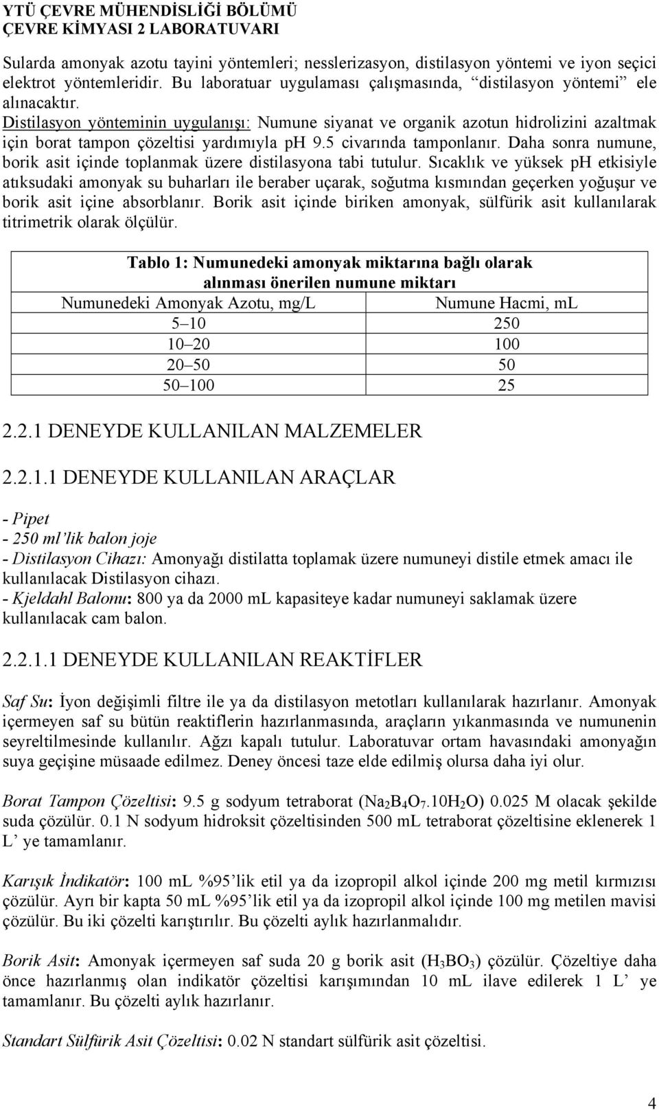 Daha sonra numune, borik asit içinde toplanmak üzere distilasyona tabi tutulur.