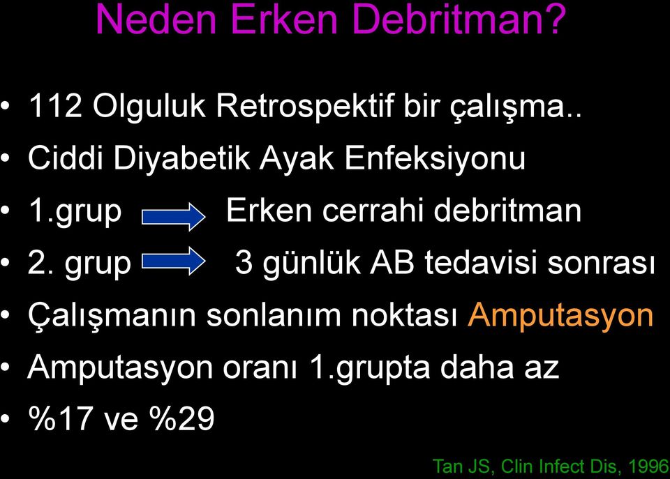 grup 3 günlük AB tedavisi sonrası Çalışmanın sonlanım noktası