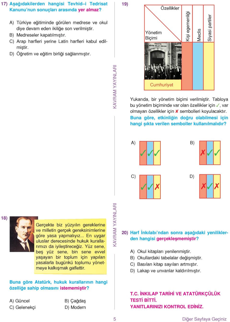 9) Yönetim Biçimi Özellikler Kişi egemenliği Meclis Siyasi partiler Cumhuriyet Yukarıda, bir yönetim biçimi verilmiştir.