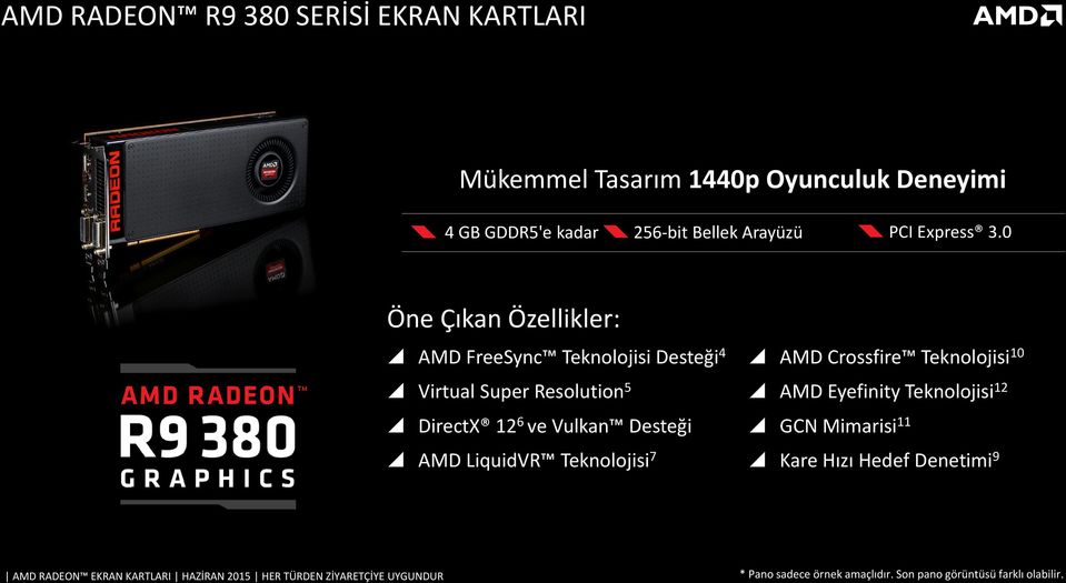 0 Öne Çıkan Özellikler: AMD FreeSync Teknolojisi Desteği 4 Virtual Super Resolution 5 DirectX 12 6 ve Vulkan