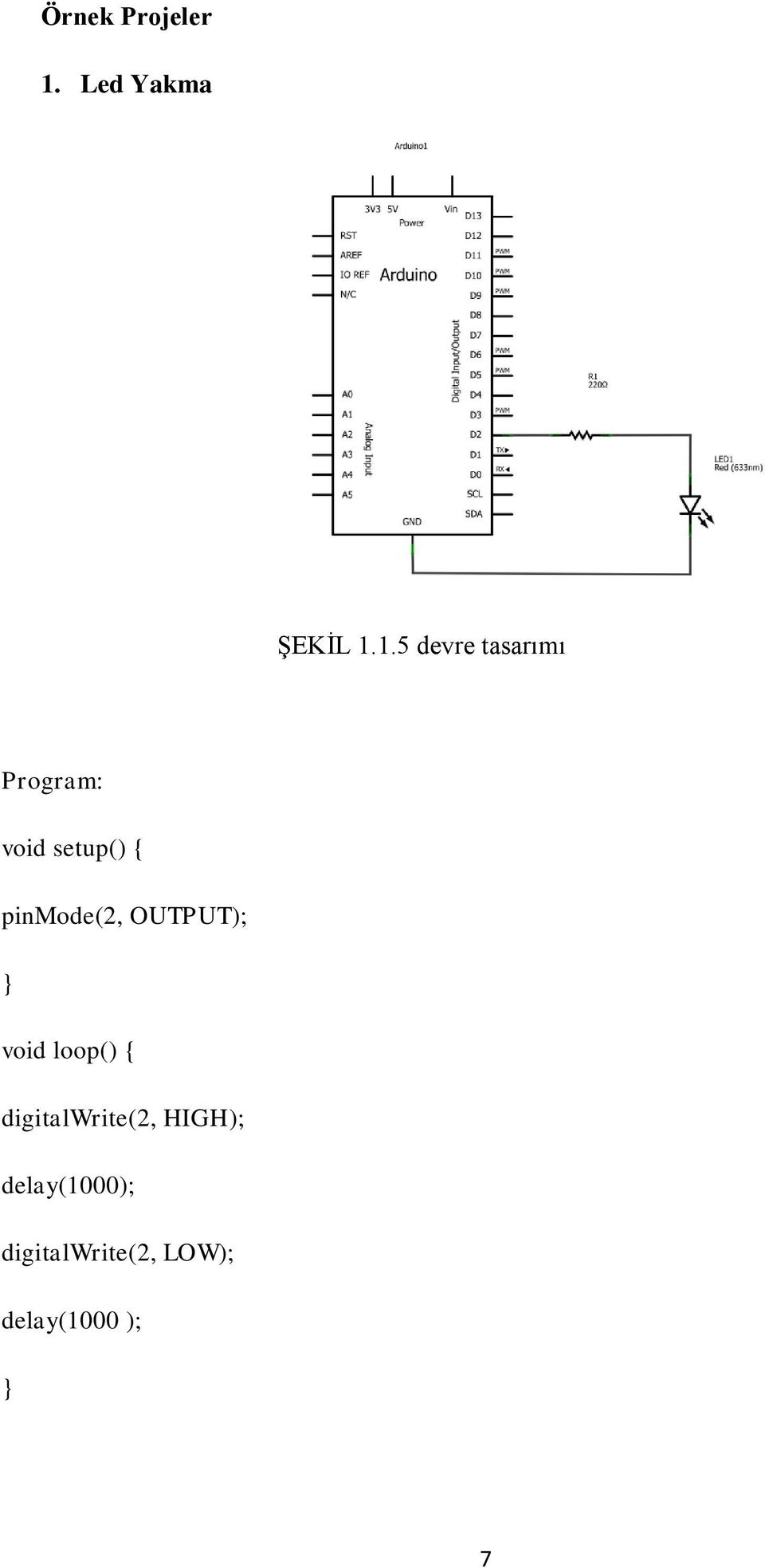 1.5 devre tasarımı Program: void setup()