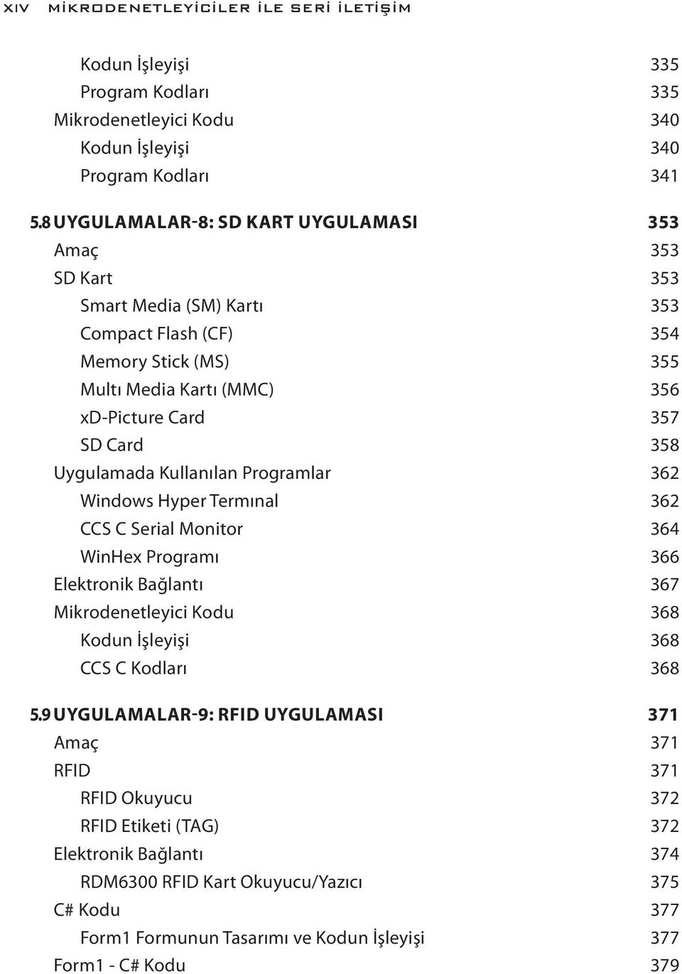 Uygulamada Kullanılan Programlar 362 Windows Hyper Termınal 362 CCS C Serial Monitor 364 WinHex Programı 366 Elektronik Bağlantı 367 Mikrodenetleyici Kodu 368 Kodun İşleyişi 368 CCS C Kodları