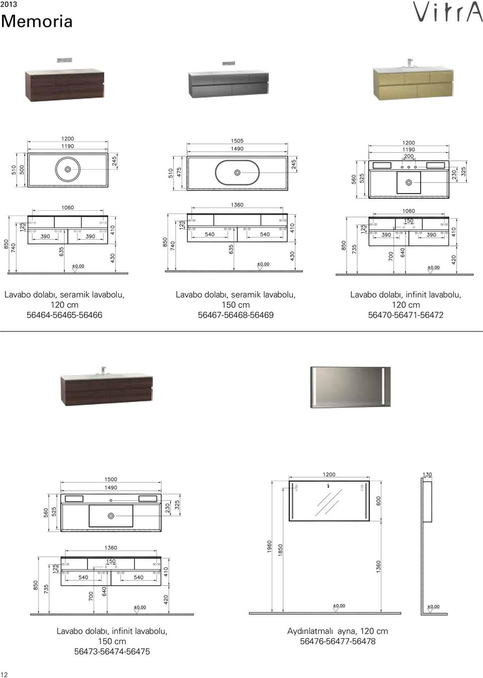 infinit lavabolu, 120 cm 564705647156472 Lavabo dolabı, infinit