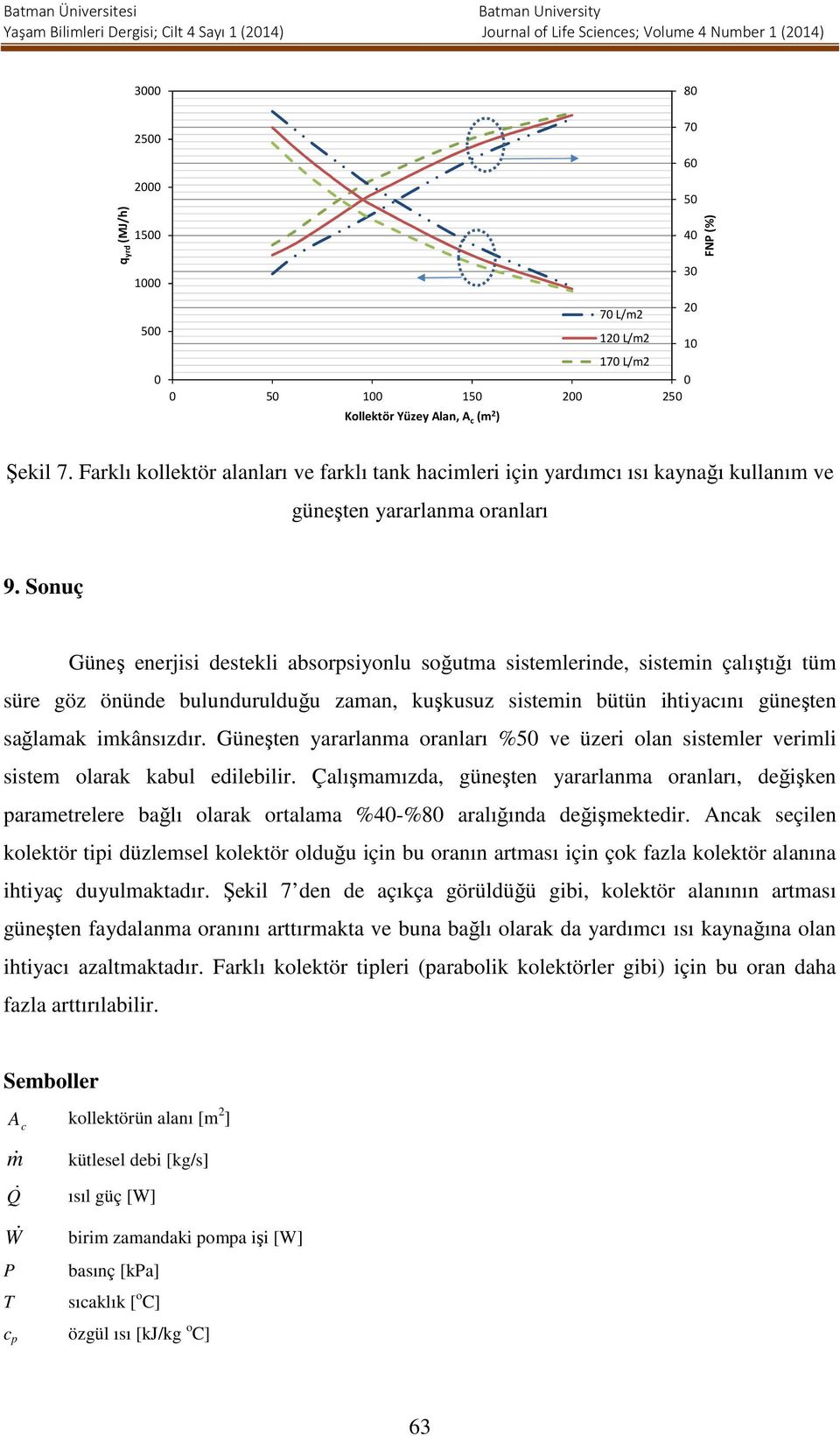 Sonuç Güneş enerjisi destekli absorsiyonlu soğutma sistemlerinde, sistemin çalıştığı tüm süre göz önünde bulundurulduğu zaman, kuşkusuz sistemin bütün ihtiyacını güneşten sağlamak imkânsızdır.