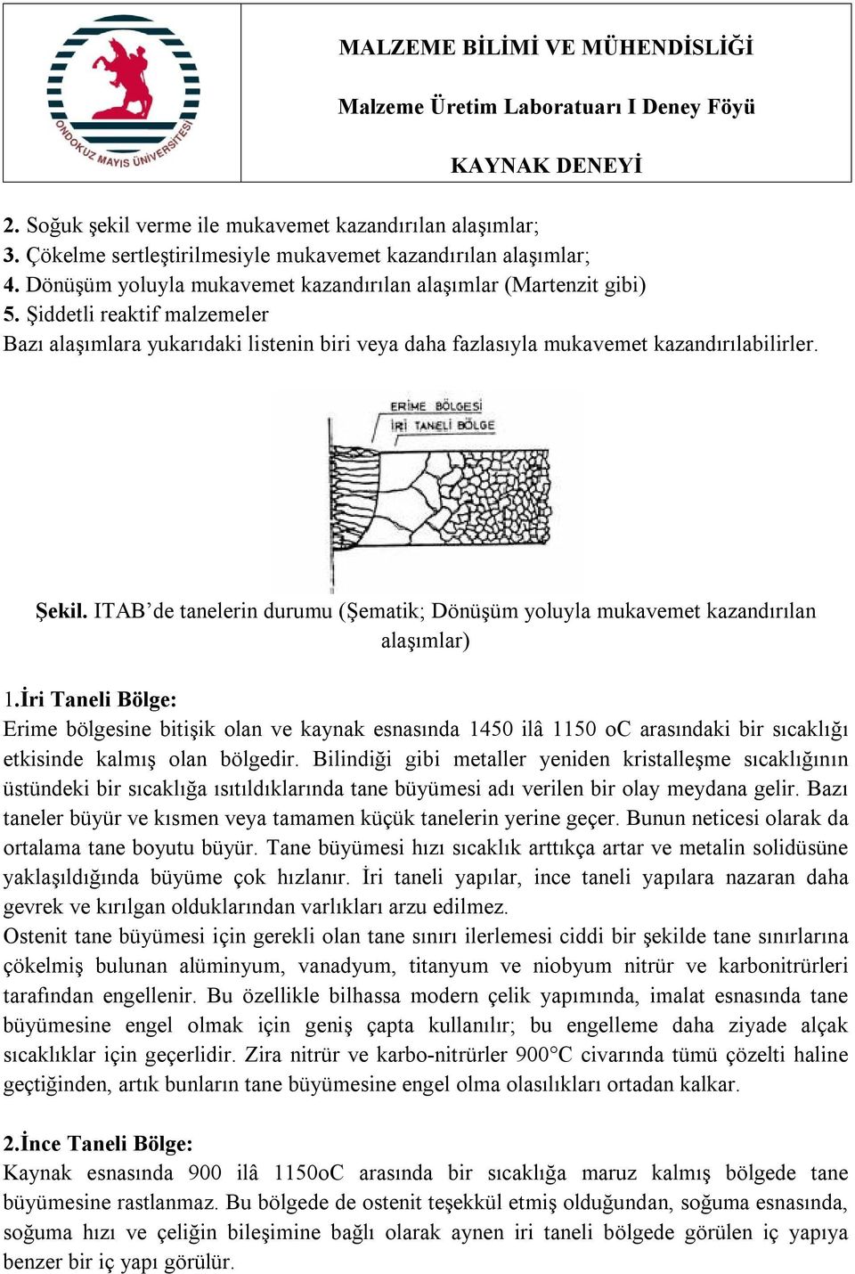 ITAB de tanelerin durumu (Şematik; Dönüşüm yoluyla mukavemet kazandırılan alaşımlar) 1.