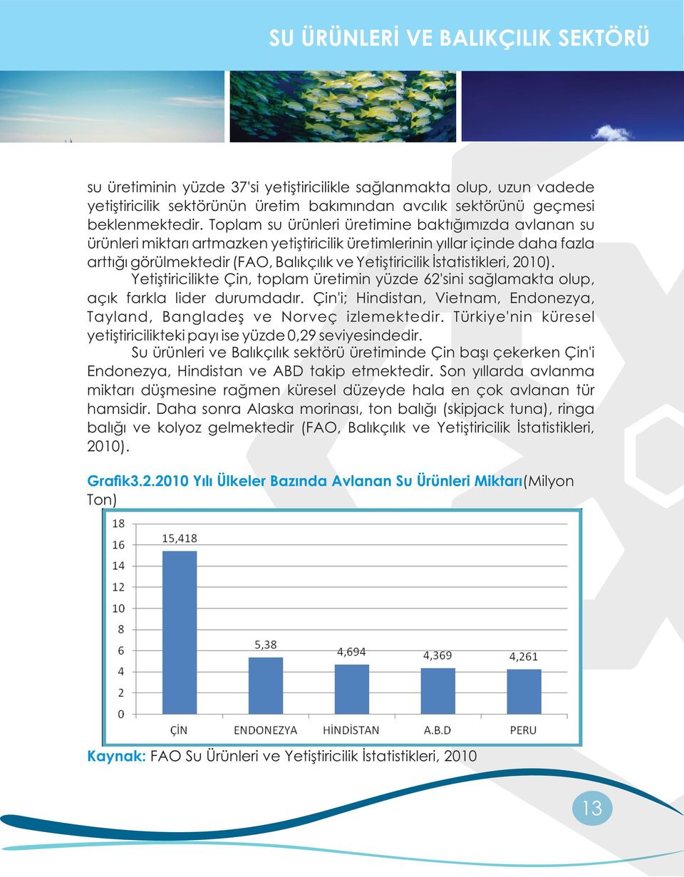 İstatistikleri, 2010). Yetiştiricilikte Çin, toplam üretimin yüzde 62'sini sağlamakta olup, açık farkla lider durumdadır.