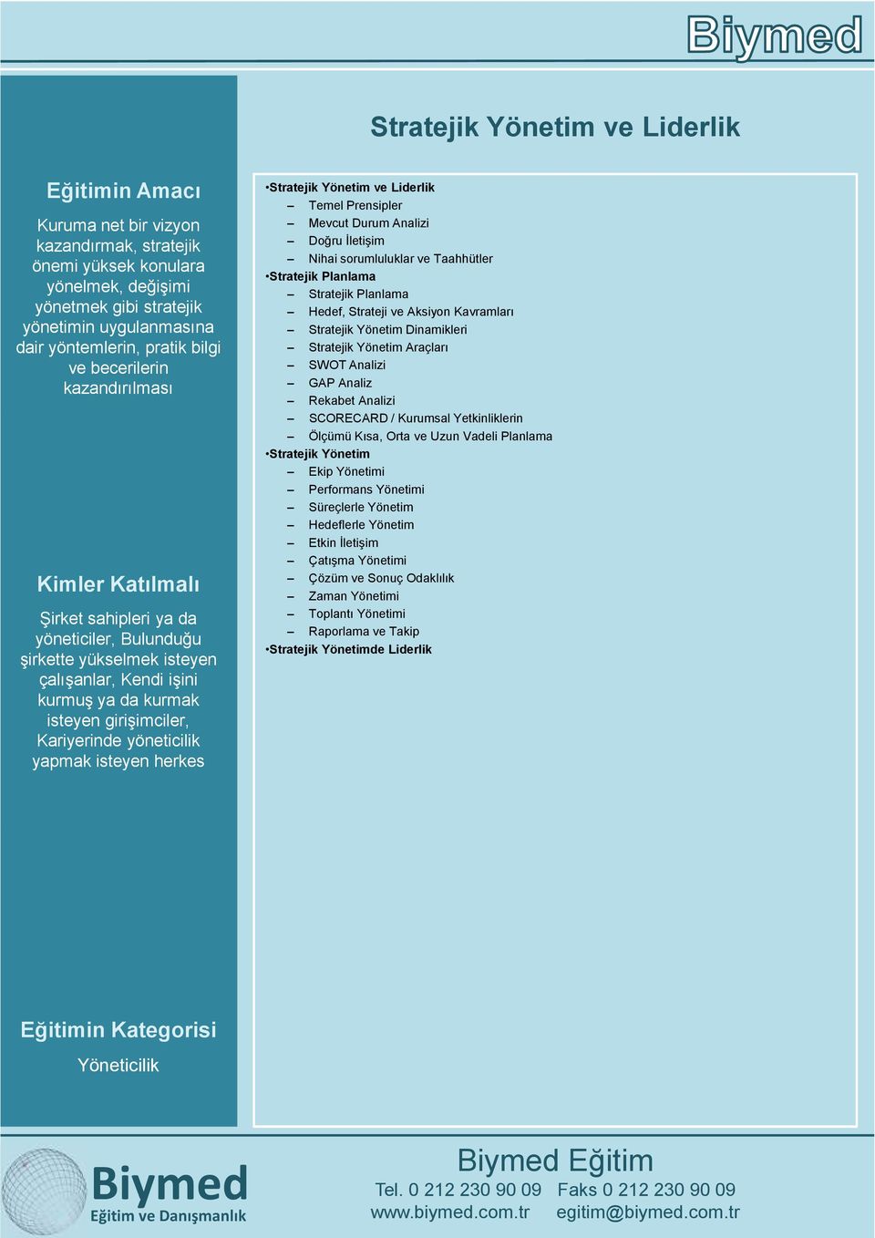 isteyen herkes Stratejik Yönetim ve Liderlik Temel Prensipler Mevcut Durum Analizi Doğru İletişim Nihai sorumluluklar ve Taahhütler Stratejik Planlama Stratejik Planlama Hedef, Strateji ve Aksiyon