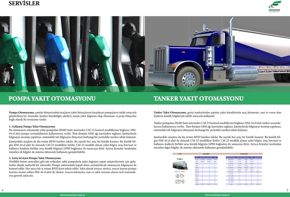 Tanker Yakıt Otomasyonu, gezici tankerlerden yapılan yakıt ikmallerinin araç kilometre, saat ve veren alan kişilerin kimlik bilgileriyle takibi amacıyla kullanılır. 1.