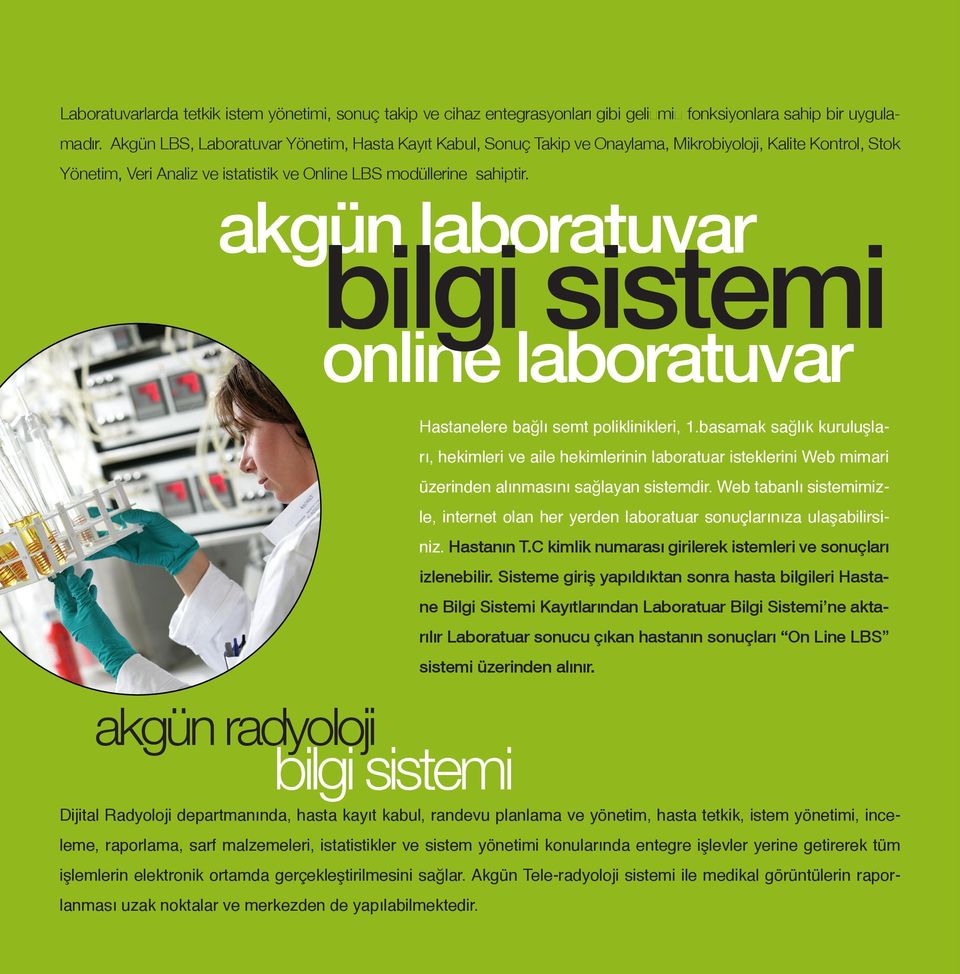 akgün laboratuvar bilgi sistemi online laboratuvar Hastanelere bağlı semt poliklinikleri, 1.