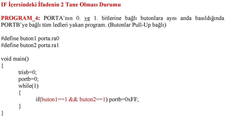 tüm ledleri yakan program.