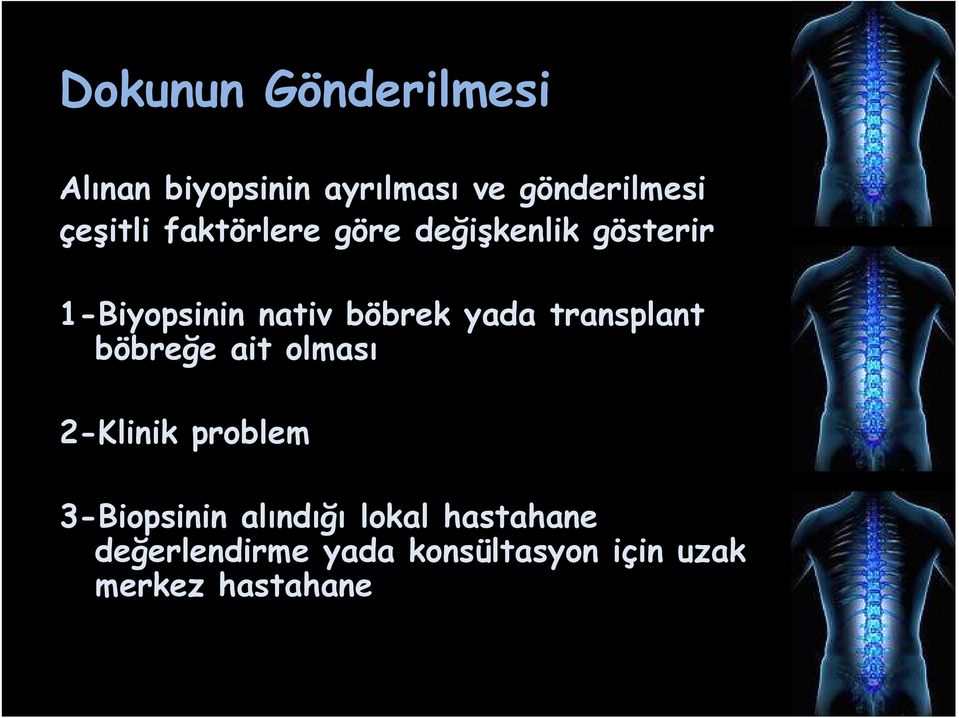 yada transplant böbreğe ait olması 2-Klinik problem 3-Biopsinin