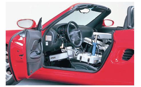 Robot driver mounted in a vehicle Tailpipe Emissions CO2 is stable about 13% H2O inc