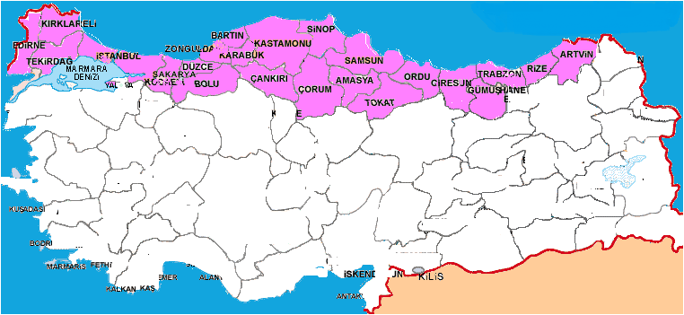 Türkiye deki Program Alanı TR10 (İstanbul), TR21 (Tekirdağ, Edirne, Kırklareli), TR42 (Kocaeli, Sakarya, Düzce, Bolu, Yalova), TR81 (Zonguldak,