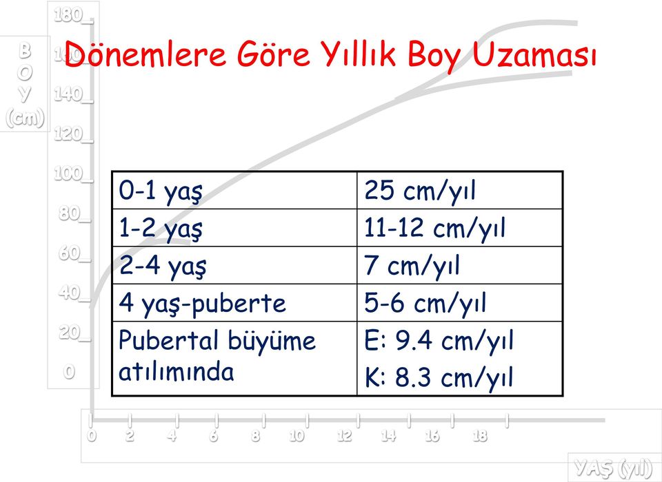 cm/yıl 4 yaş-puberte 5-6 cm/yıl Pubertal