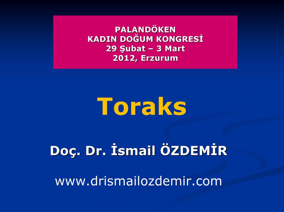 2012, Erzurum Toraks Doç. Dr.