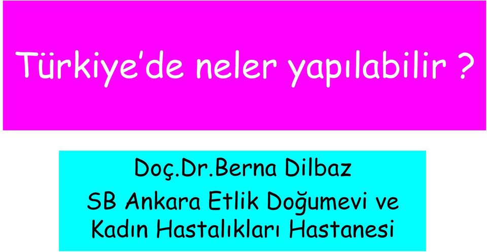Berna Dilbaz SB Ankara