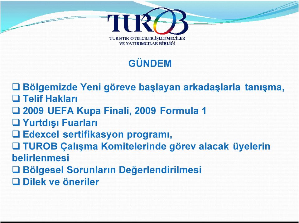 Edexcel sertifikasyon programı, TUROB Çalışma Komitelerinde görev