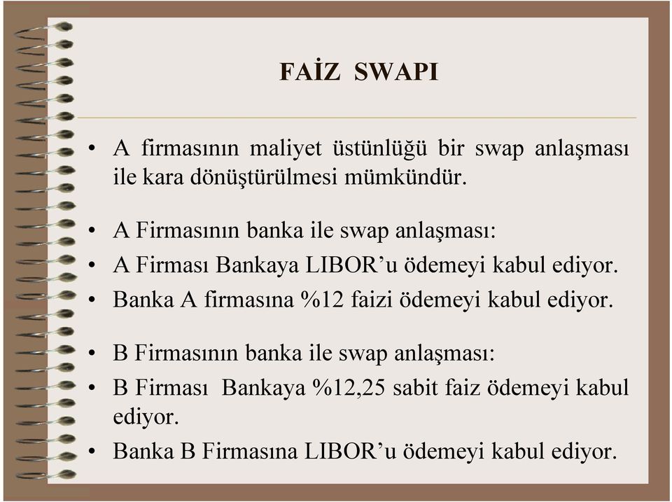 Banka A firmasına %12 faizi ödemeyi kabul ediyor.