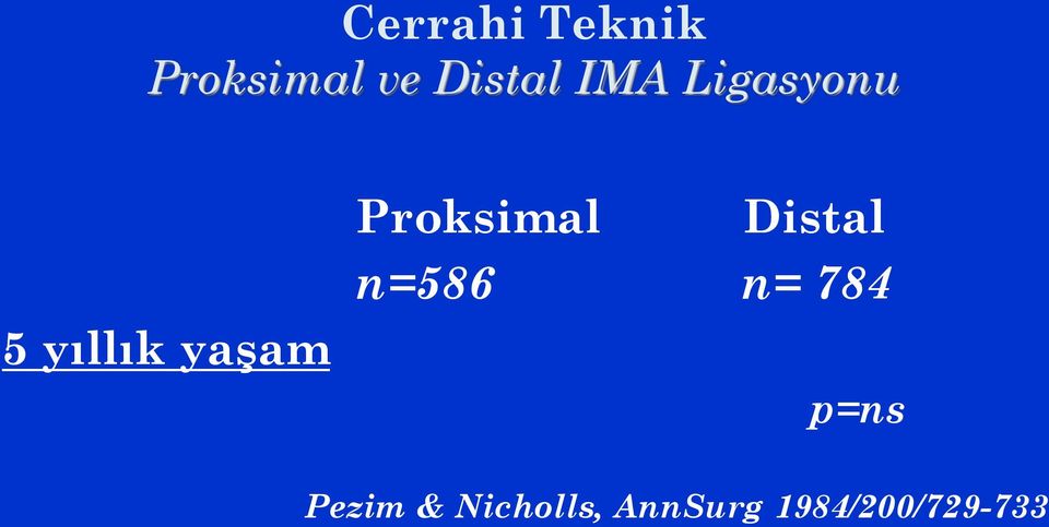 Proksimal Distal n=586 n= 784 p=ns