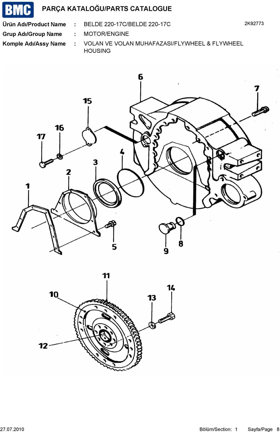 VOLAN MUHAFAZASI/FLYWHEEL & FLYWHEEL HOUSING