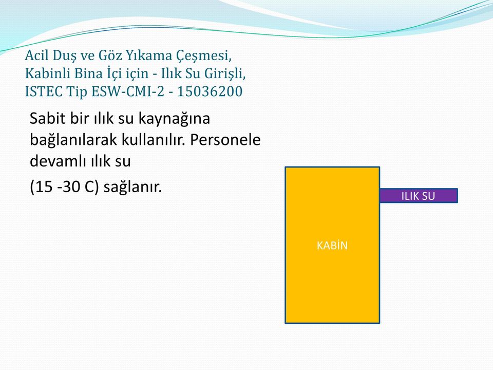 bir ılık su kaynağına bağlanılarak kullanılır.