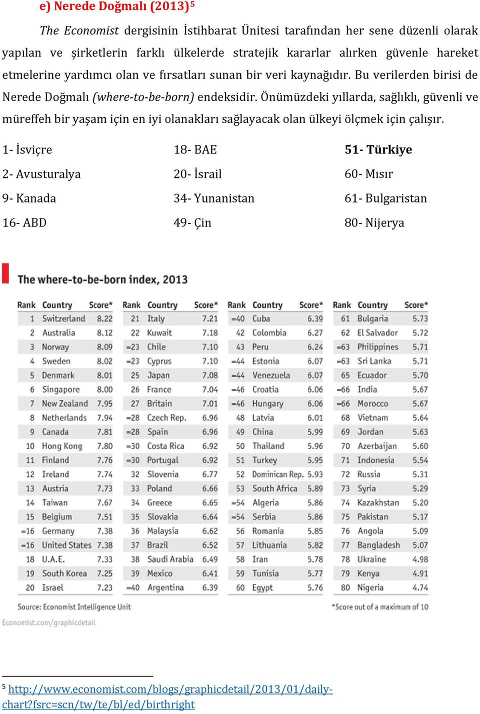 Önümüzdeki yıllarda, sağlıklı, güvenli ve müreffeh bir yaşam için en iyi olanakları sağlayacak olan ülkeyi ölçmek için çalışır.