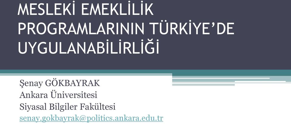 Ankara Üniversitesi Siyasal Bilgiler