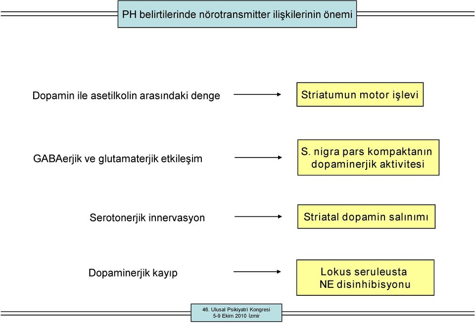 S. nigra pars kompaktanın dopaminerjik aktivitesi Serotonerjik innervasyon