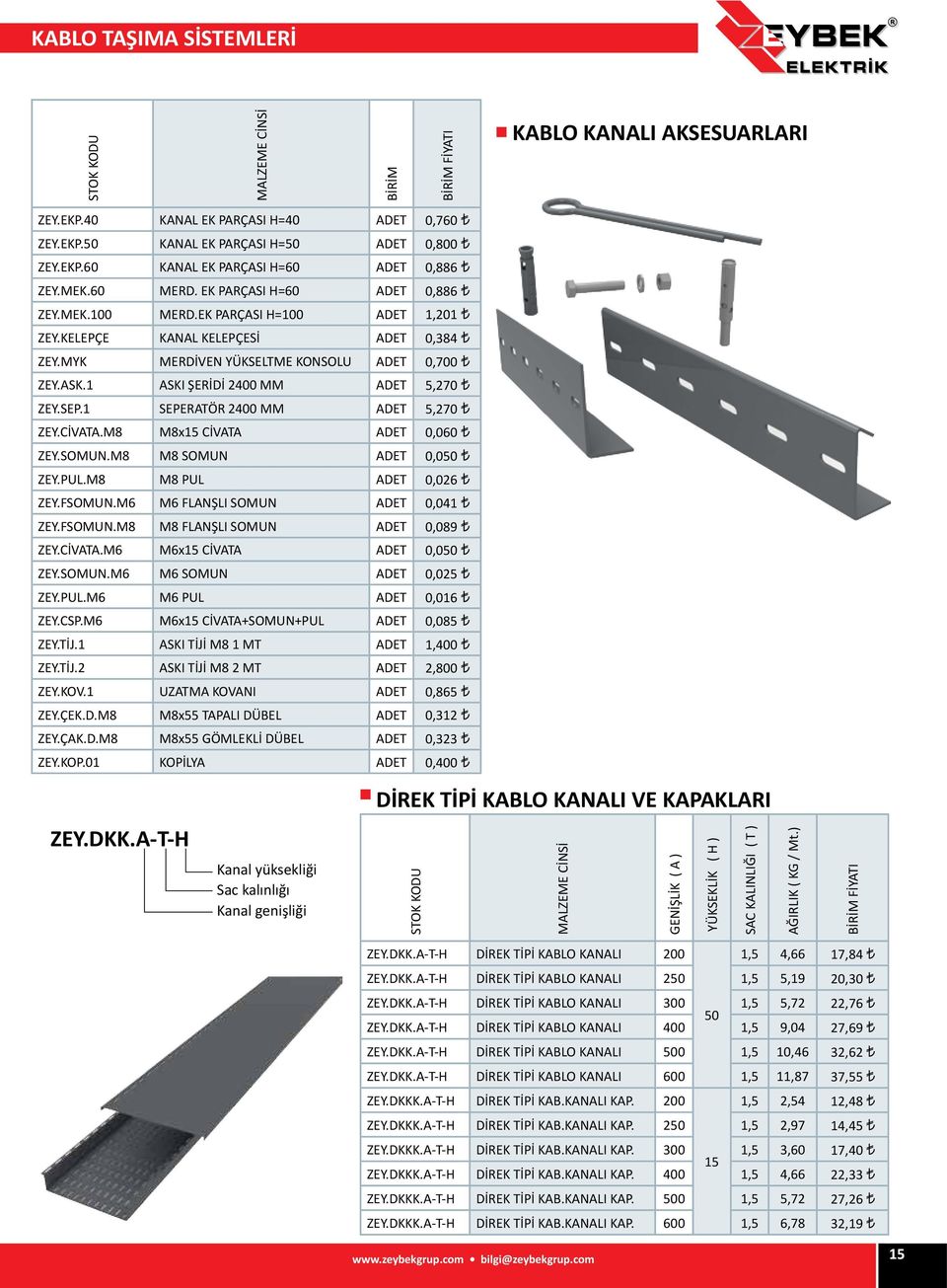 1 ASKI ŞERİDİ 2400 MM ADET 5,270 ZEY.SEP.1 SEPERATÖR 2400 MM ADET 5,270 ZEY.CİVATA.M8 M8x15 CİVATA ADET 0,060 ZEY.SOMUN.M8 M8 SOMUN ADET 0,050 ZEY.PUL.M8 M8 PUL ADET 0,026 ZEY.FSOMUN.