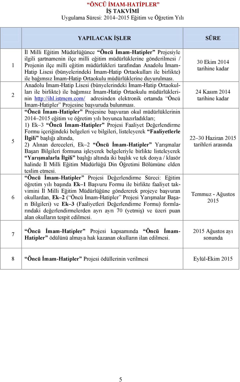 müdürlüklerine duyurulması. Anadolu İmam-Hatip Lisesi (bünyelerindeki İmam-Hatip Ortaokulları ile birlikte) ile bağımsız İmam-Hatip Ortaokulu müdürlüklerinin http://ihl.istmem.