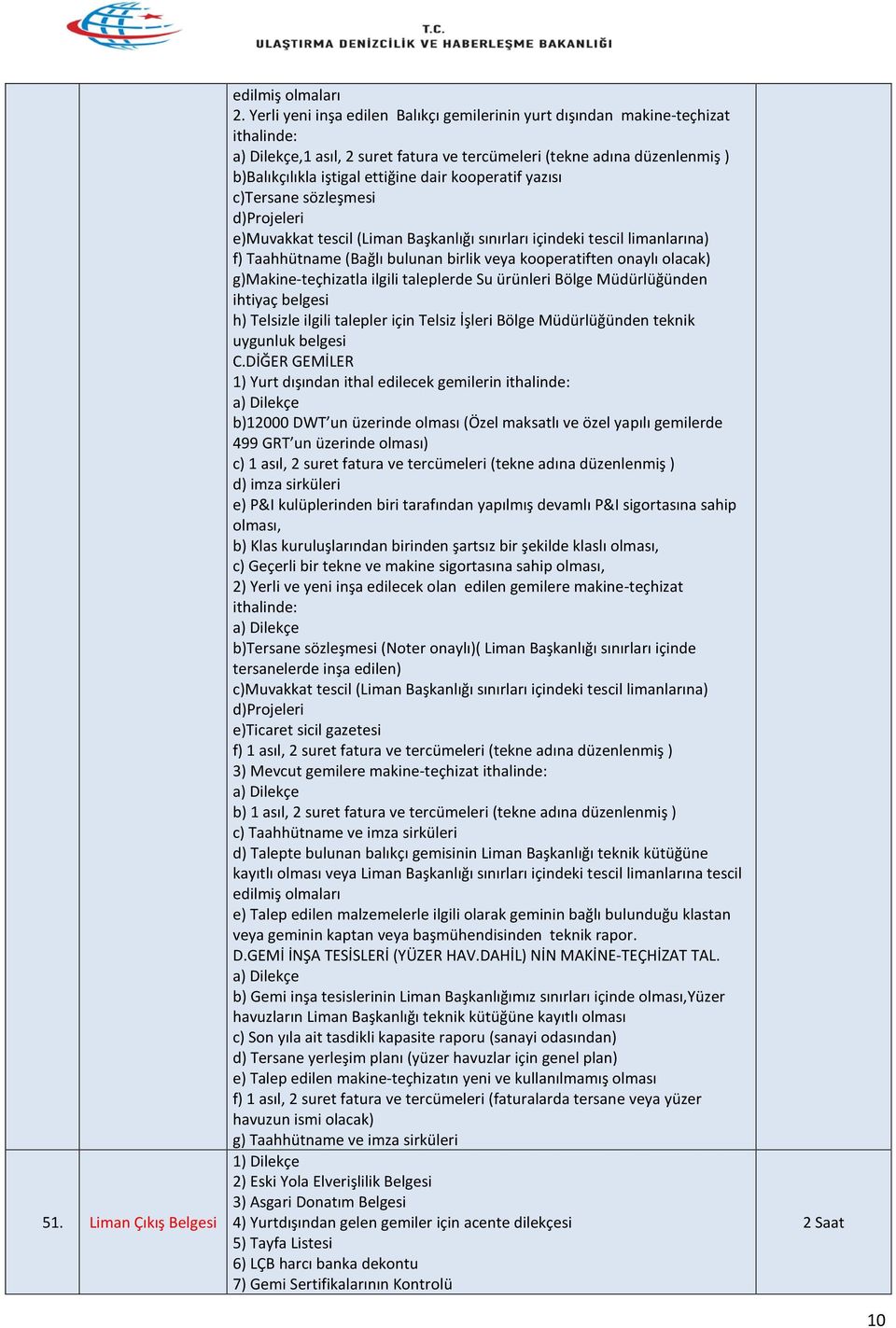 kooperatif yazısı c)tersane sözleşmesi d)projeleri e)muvakkat tescil (Liman Başkanlığı sınırları içindeki tescil limanlarına) f) Taahhütname (Bağlı bulunan birlik veya kooperatiften onaylı olacak)