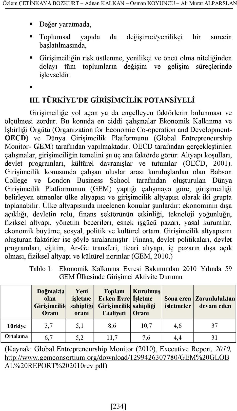 TÜRKİYE DE GİRİŞİMCİLİK POTANSİYELİ Girişimciliğe yol açan ya da engelleyen faktörlerin bulunması ve ölçülmesi zordur.