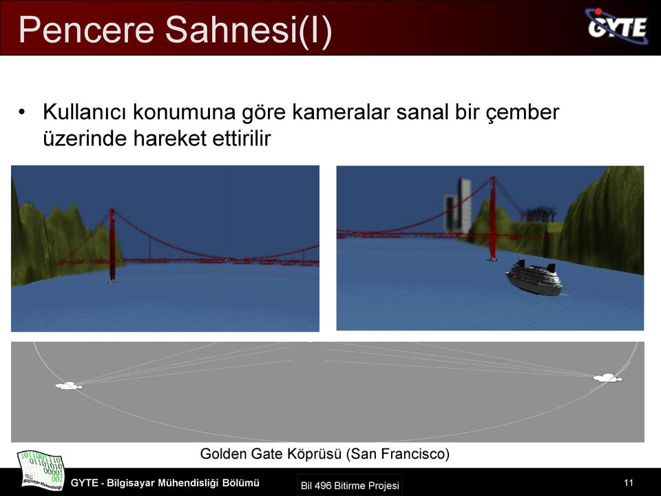 çember üzerinde hareket ettirilir