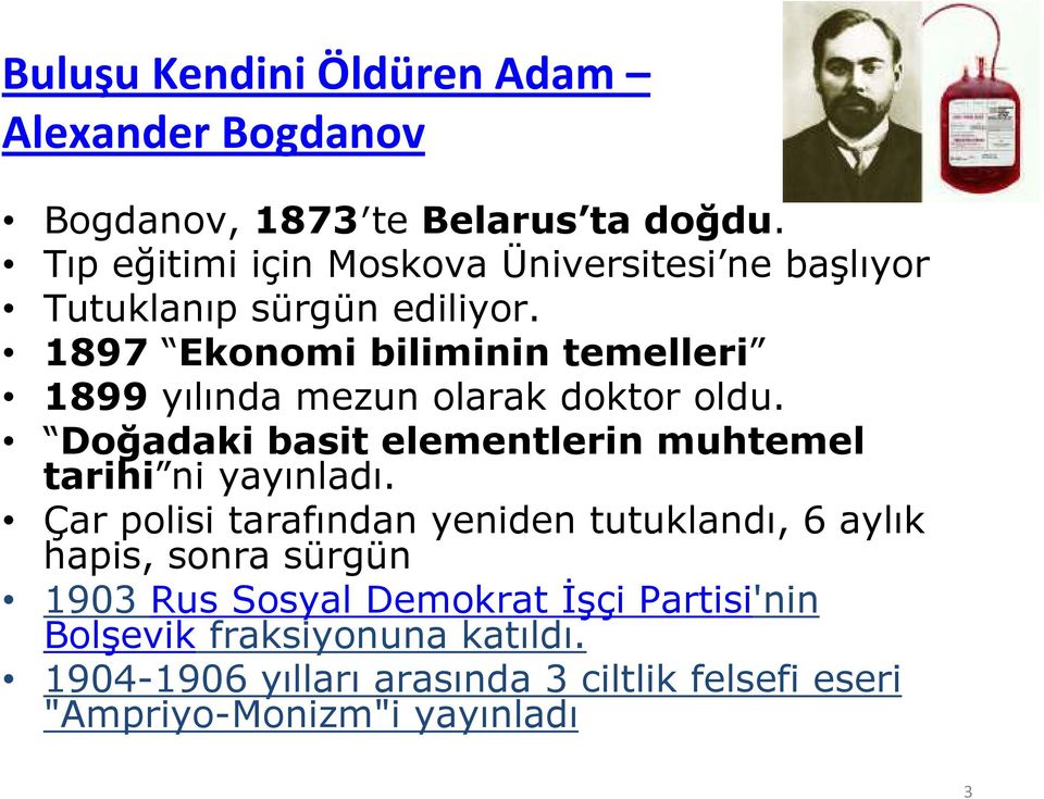 1897 Ekonomi biliminin temelleri 1899 yılında mezun olarak doktor oldu. Doğadaki basit elementlerin muhtemel tarihi ni yayınladı.