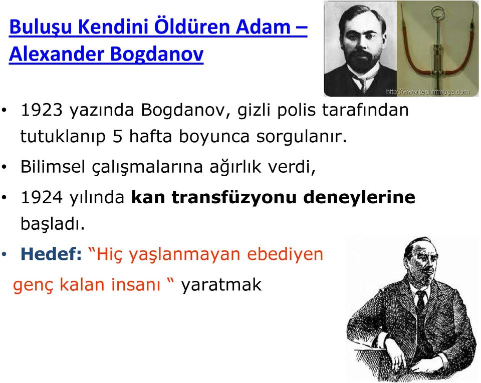 Bilimsel çalışmalarına ağırlık verdi, 1924 yılında kan transfüzyonu