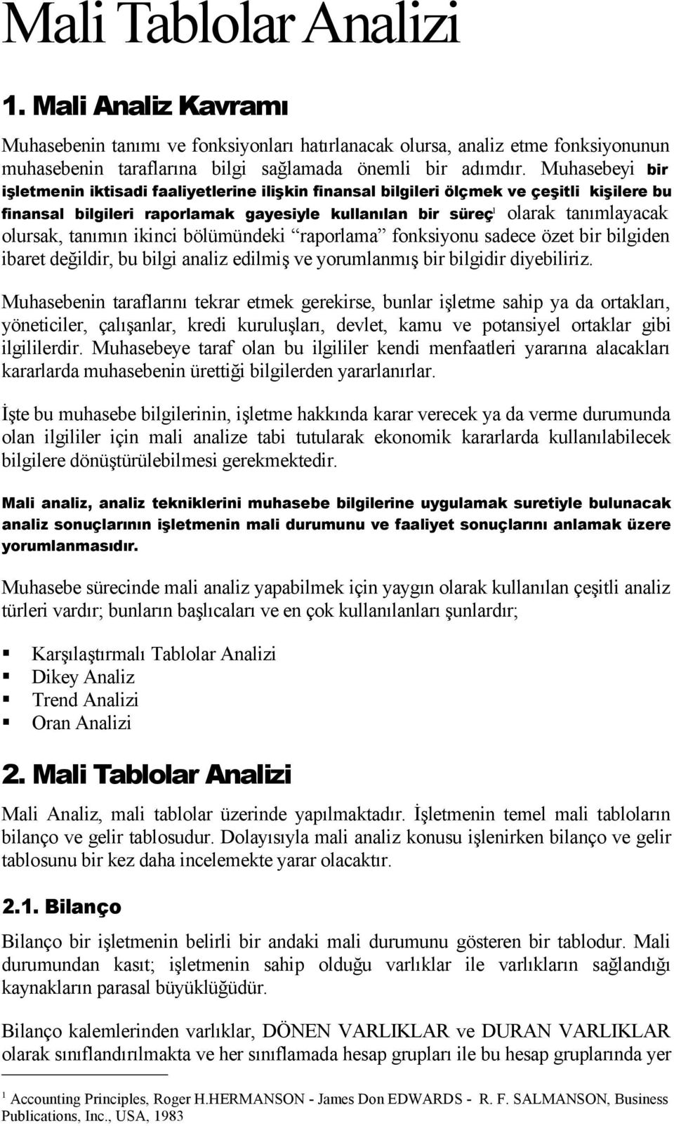 Mali Tablolar Analizi - PDF Ücretsiz indirin