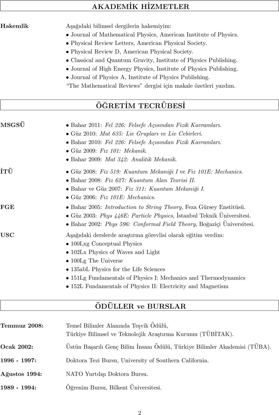 Journal of Physics A, Institute of Physics Publishing. The Mathematical Reviews dergisi için makale özetleri yazdım.