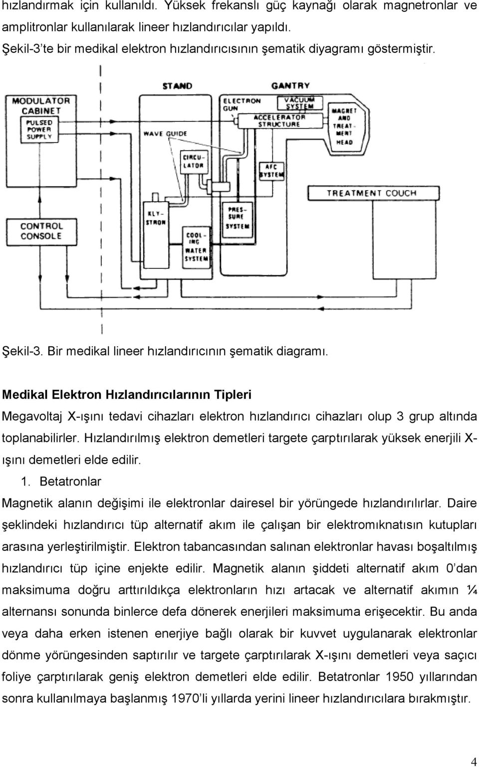 Medikal Elektron Hızlandırıcılarının Tipleri Megavoltaj X-ışını tedavi cihazları elektron hızlandırıcı cihazları olup 3 grup altında toplanabilirler.