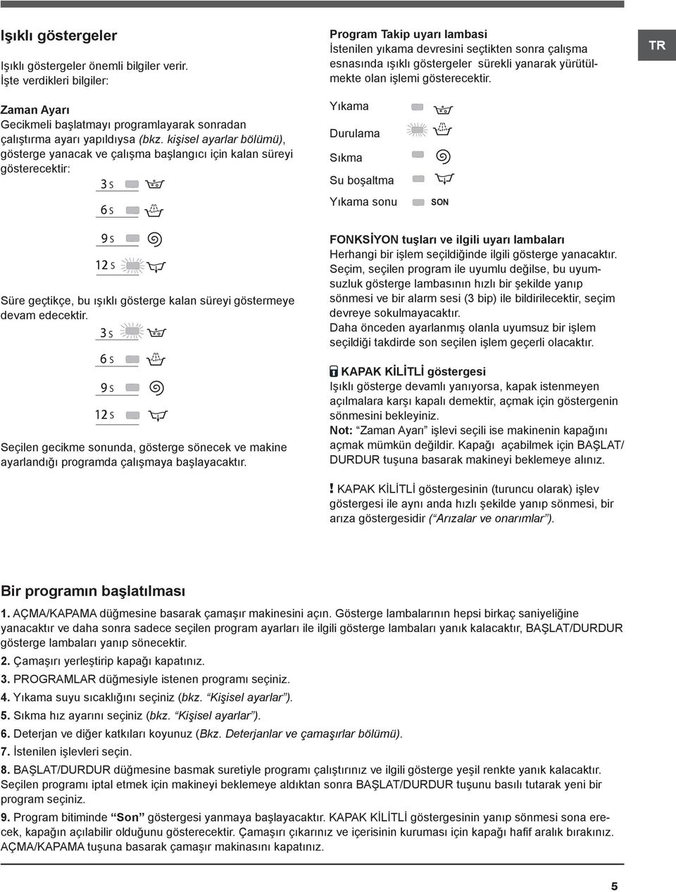 Zaman Ayarı Gecikmeli başlatmayı programlayarak sonradan çalıştırma ayarı yapıldıysa (bkz.