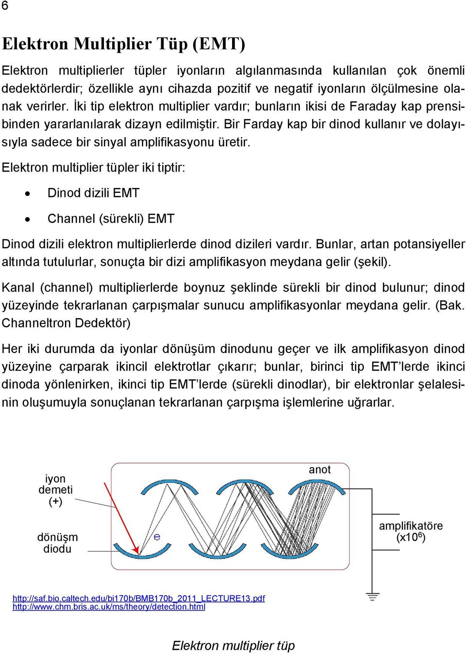 Bir Farday kap bir dinod kullanır ve dolayısıyla sadece bir sinyal amplifikasyonu üretir.