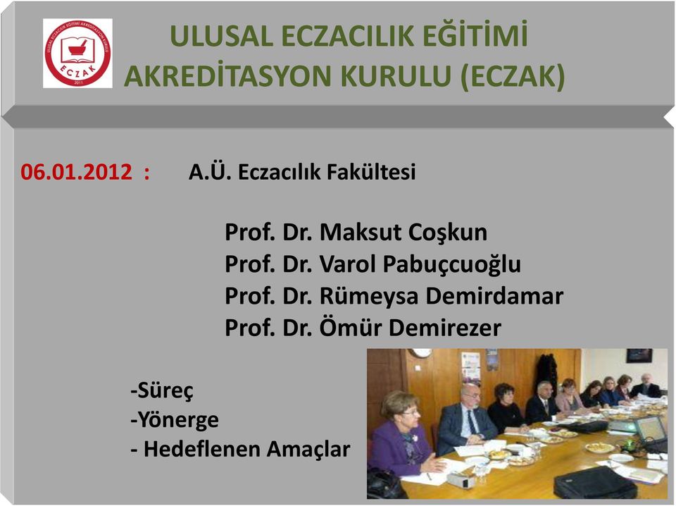 Maksut Coşkun Prof. Dr. Varol Pabuçcuoğlu Prof. Dr. Rümeysa Demirdamar Prof.