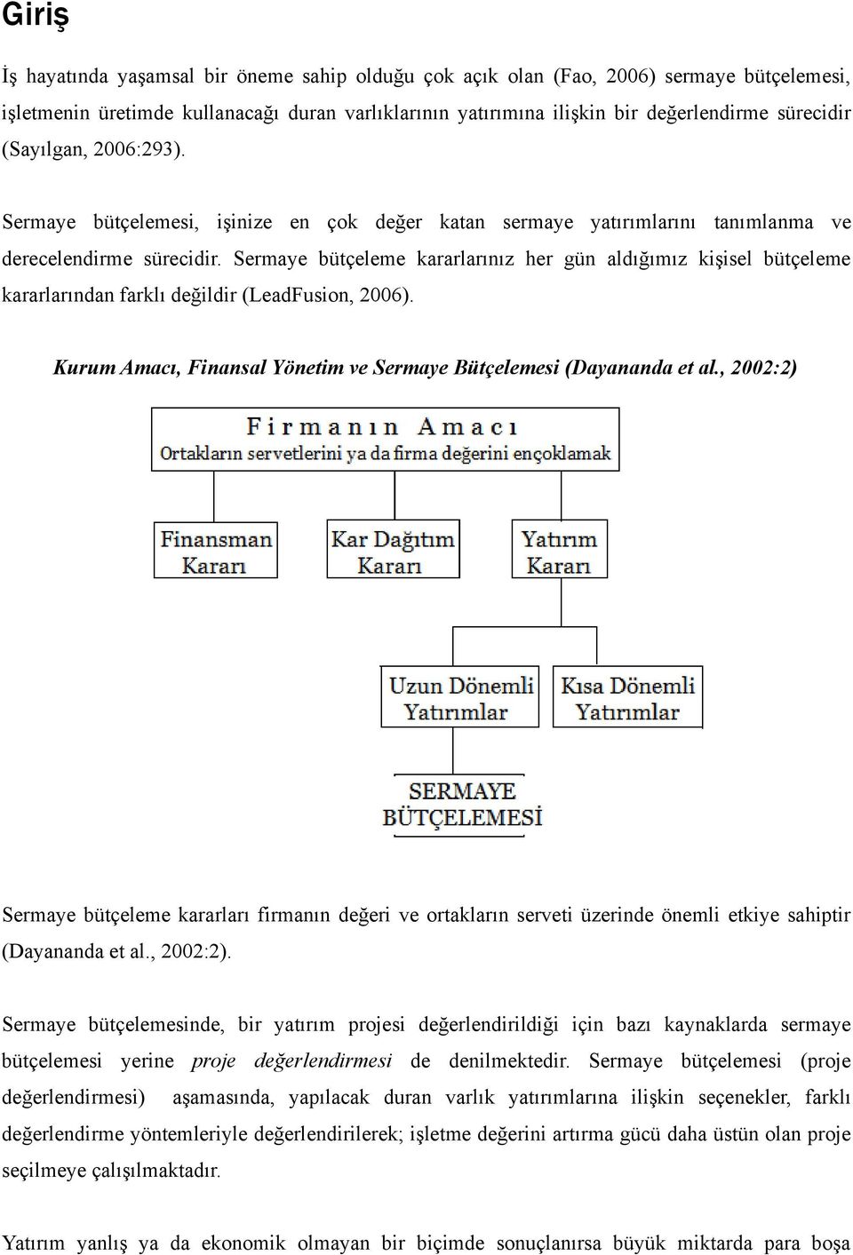 Sermaye bütçeleme kararlarınız her gün aldığımız kişisel bütçeleme kararlarından farklı değildir (LeadFusion, 2006). Kurum Amacı, Finansal Yönetim ve Sermaye Bütçelemesi (Dayananda et al.