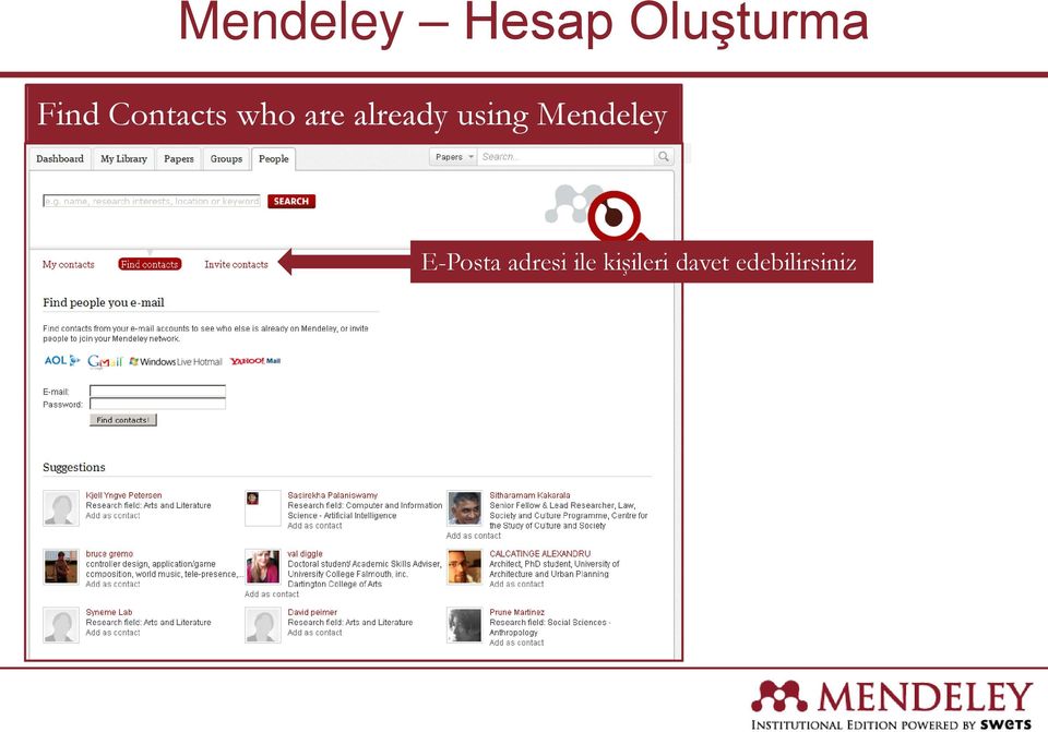 using Mendeley E-Posta adresi