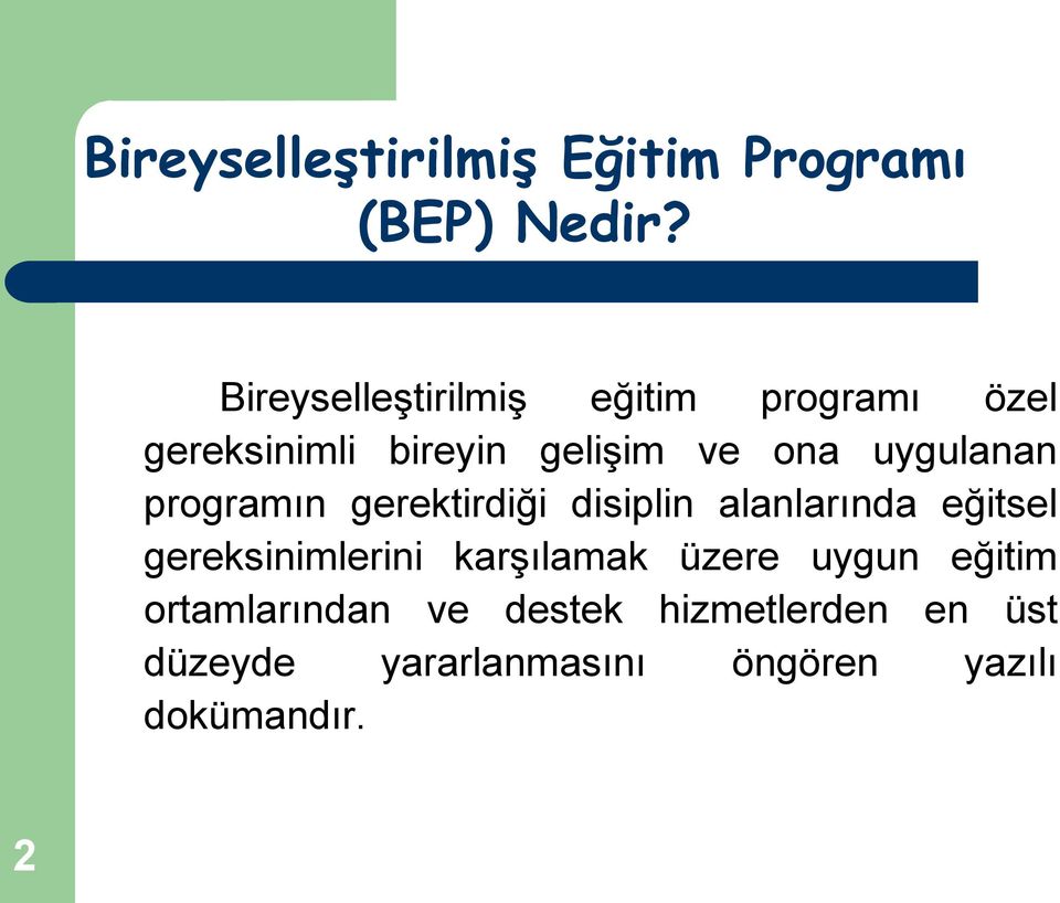 uygulanan programın gerektirdiği disiplin alanlarında eğitsel gereksinimlerini