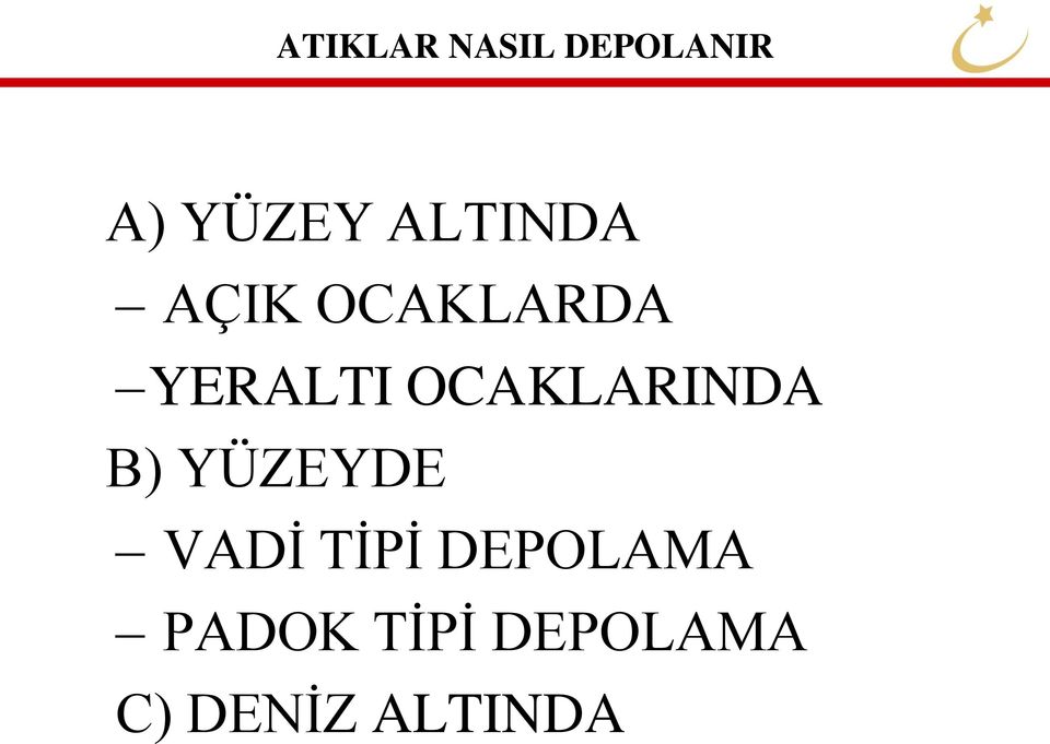 OCAKLARINDA B) YÜZEYDE VADİ TİPİ