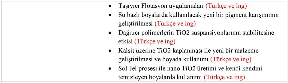 etkisi (Türkçe ve Kalsit üzerine TiO2 kaplanması ile yeni bir malzeme geliştirilmesi ve boyada