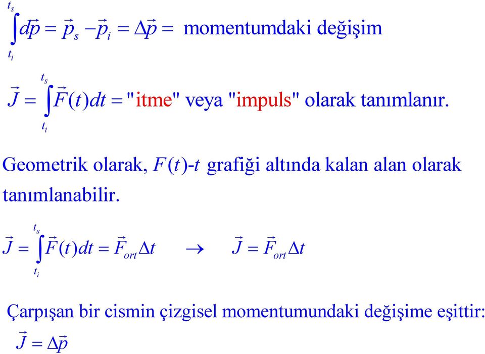 t i Geoetrik olarak, Ft ( )- tgrafiği altında kalan alan olarak