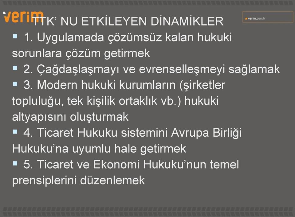 Modern hukuki kurumların (şirketler topluluğu, tek kişilik ortaklık vb.