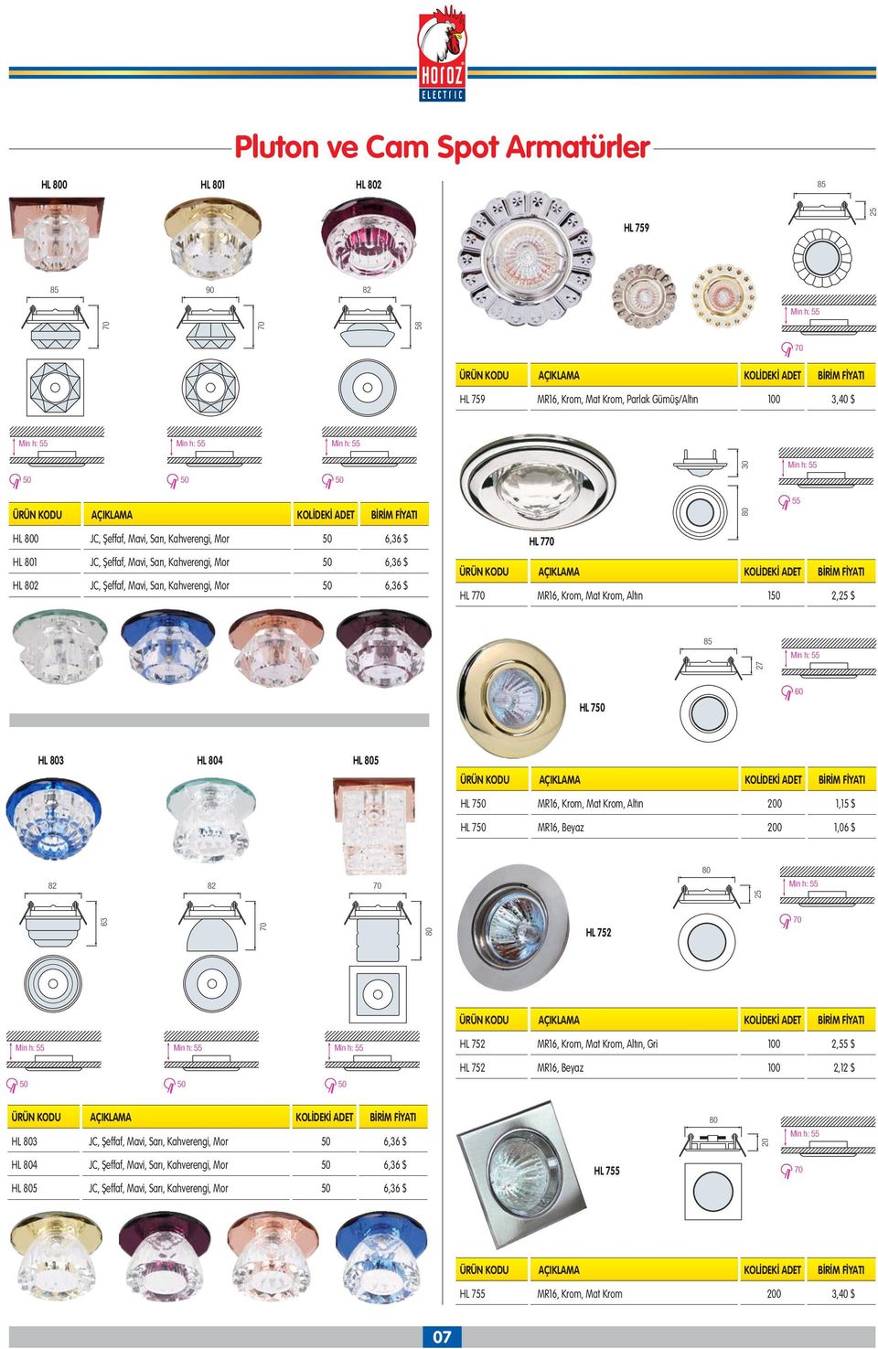 MR16, Krom, Mat Krom, Alt n 150 2,25 $ 85 27 Min h: 55 60 HL 750 HL 803 HL 804 HL 805 HL 750 MR16, Krom, Mat Krom, Alt n 200 1,15 $ HL 750 MR16, Beyaz 200 1,06 $ 80 82 82 70 25 Min h: 55 63 70 80 HL